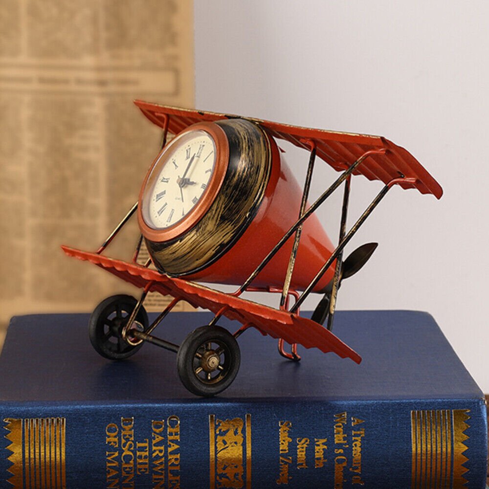 Vintage Style Table Clock Decor Model Refreshing Decoration