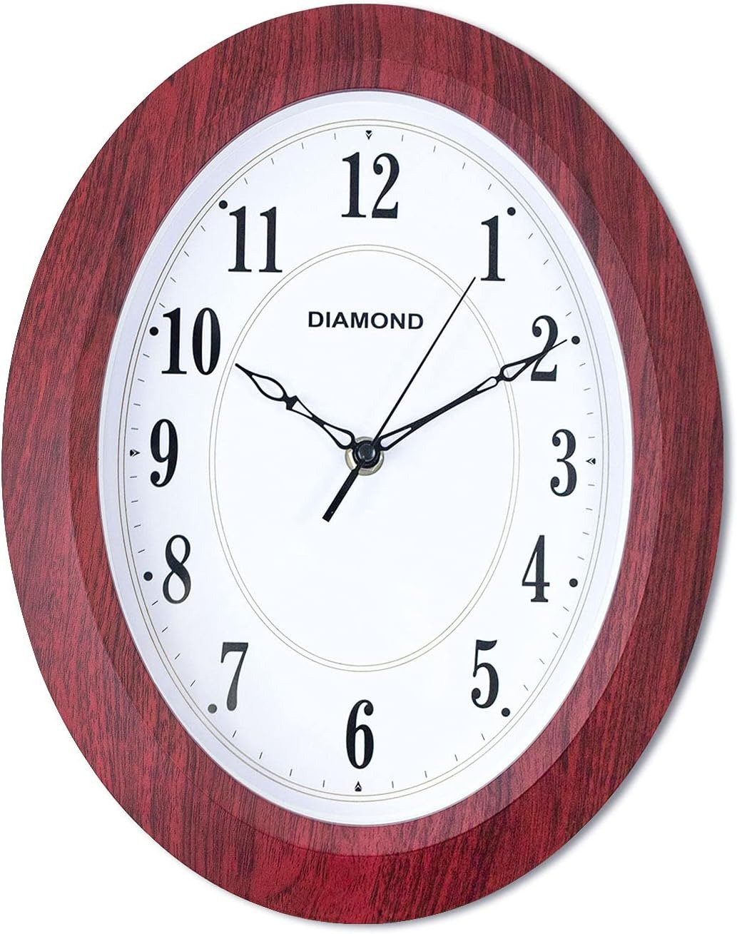 Vintage Wall Clock Retro Oval Wall Clocks Silent Non Ticking Quartz Battery Oper