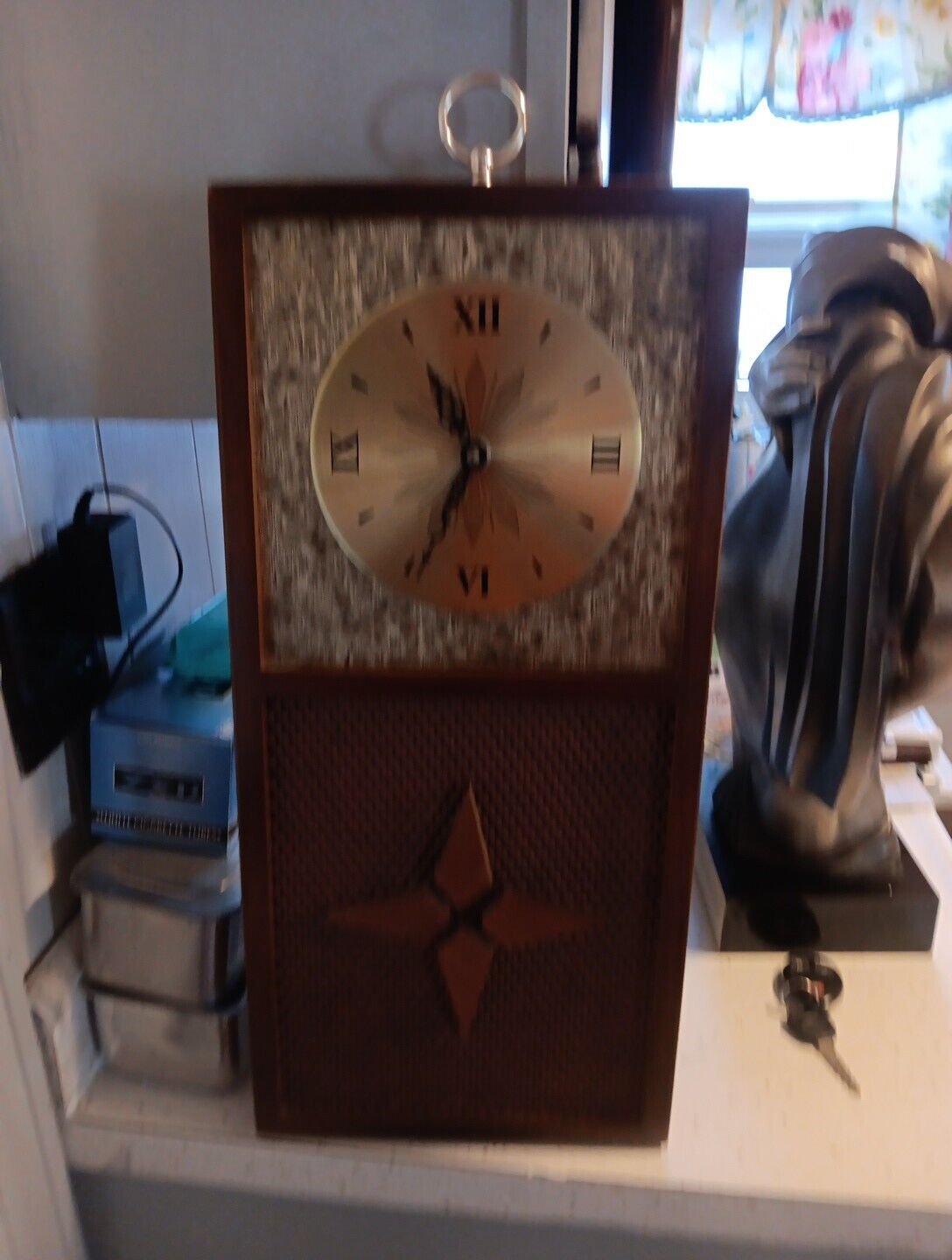 Vintage Westclox Wall Mid Century Mod Wood Nocord Amazing Decor 20"Γ10"