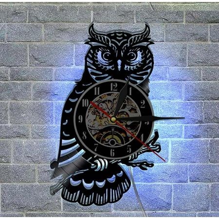 Vinyl Wall Clock Record Wall Art Clock Vinyl Owl Style Wall Clock Retro Wall Clock - Rock Vinyl Records Clock Vinyl Clock Vinyl Wall Decor, Must Have Household Items