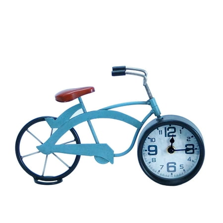 VIP Metal 11 in. Blue Bicycle Table Clock