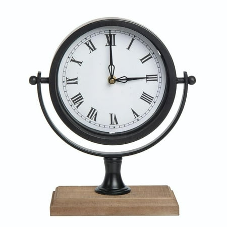 VIP Metal 12.01 in. White Weathered Floating Frame Clock