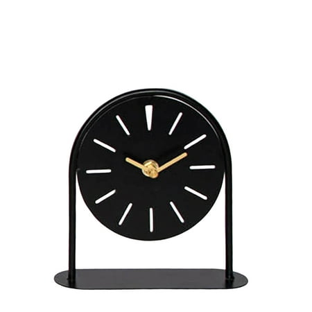 VIP Metal 6.5 in. Black Slit Punched Table Clock