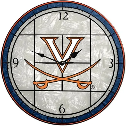 Virginia 12 Art Glass Clock