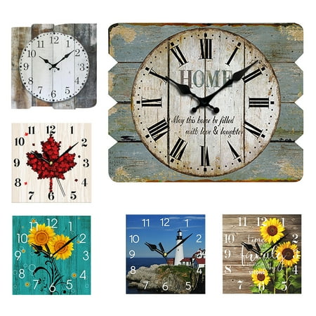 VOCOO Wall Clock, Square Silent Non Ticking Battery Operated Clock for Living Room, Bathroom, Bedroom, Kitchen, Office or School 10 Inch Sunflower Clock