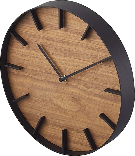 Yamazaki Home Wall Clock - Modern Wood Home Decoration Steel + Wood One Size Walnut