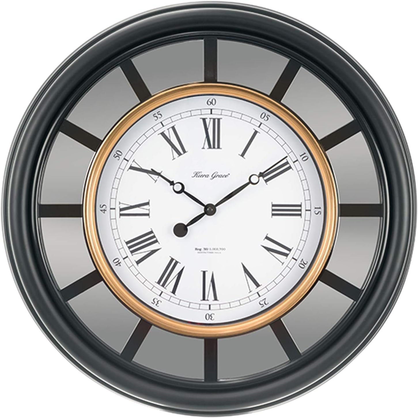 Wall Clock, 22 Inch, Milan Large Espresso Wall Clocks Battery Operated, Industri
