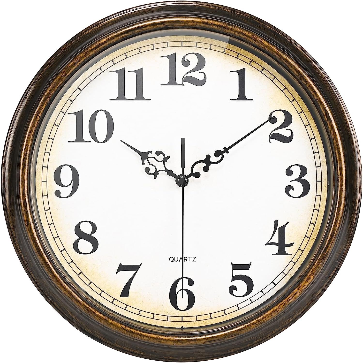 Wall Clock Battery Operated Silent Non-Ticking Vintage Wall Clocks Living Room