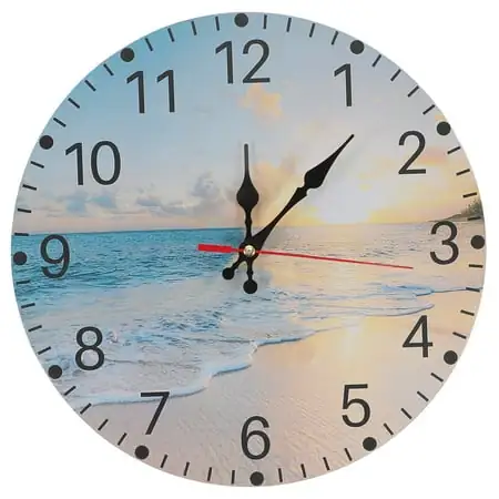 Wall Clock Beach Clock Mute Hanging Decorative Round Coastal Scenery Designed Watch Party Number Timer Dial Favors