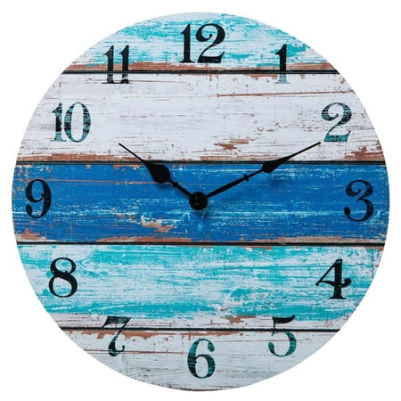 Wall Clock Beach Decor 12 Inch Coastal Nautical Ocean Clocks for Living Room, Silent Non Ticking Wall Clocks Battery Operated Decorative for Kitchen,Bedroom,Bathroom,Home - style:style3