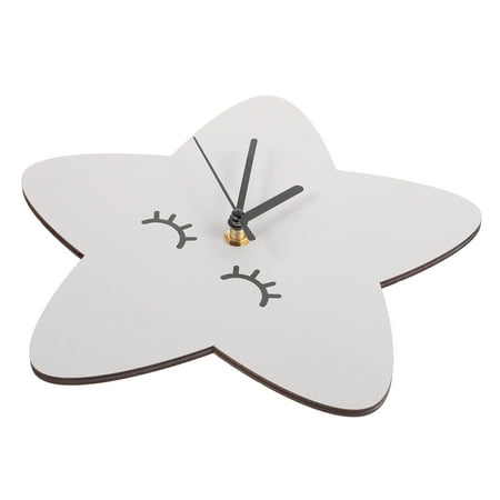 Wall Clock Clocks Decor Kids Antique Office Child Star Shaped Pentagram Plastic Resin