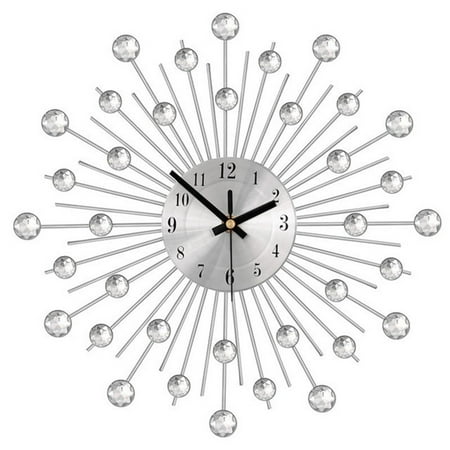 Wall Clock Decor Metal Quartz Clocks Modern Dial Bling Crystal Wall Clocks Decor