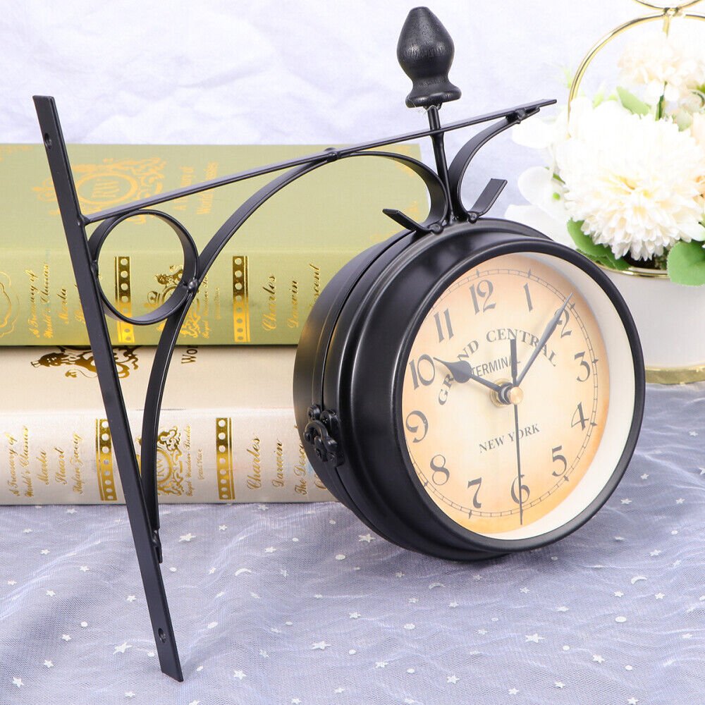Wall Clock Double-sided for Bedroom Large Outdoor Clocks Child