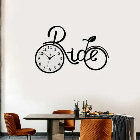 Wall Clock Large Bike Shaped 3D Modern Acrylic Home Decor Silent Gift