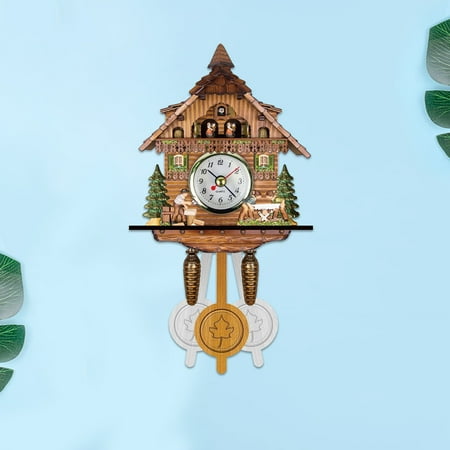 Wall Clock Large Grandfather Clock Led Clock Digital Large Cuckoo Wall Clock Chime Alarm Retro Wooden Living Room