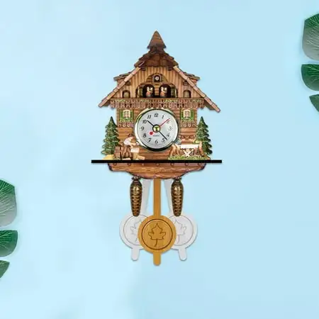 Wall Clock Large Grandfather Clock Led Clock Digital Large Cuckoo Wall Clock Chime Alarm Retro Wooden Living Room