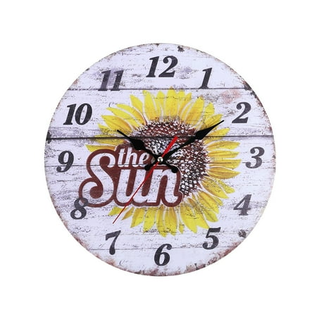 Wall Clock Large Wall Clocks Led Atomic Clocks for Bedrooms 30Cm Retro Style Sunflower Wall Clock Home Living Room Bedroom Decoration Wall Clock