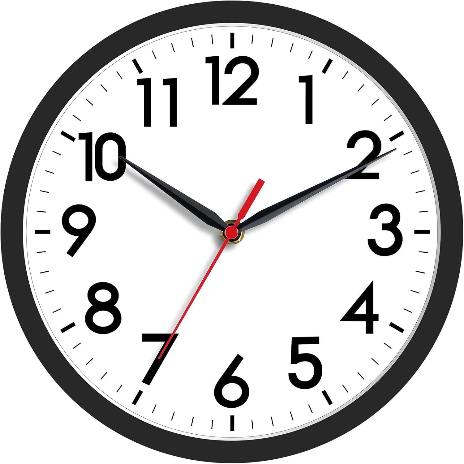 Wall Clock, Modern Small Wall Clocks Battery Operated 8 Inch, Silent Non-Ticking