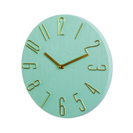 Wall clock mute round easy to read modern minimalist style decorative clock