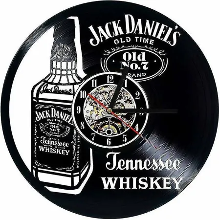 Wall Clock Vinyl Record Clock Upcycling Led Jack Daniels Family Decoration 3d Design Clock Living Ro