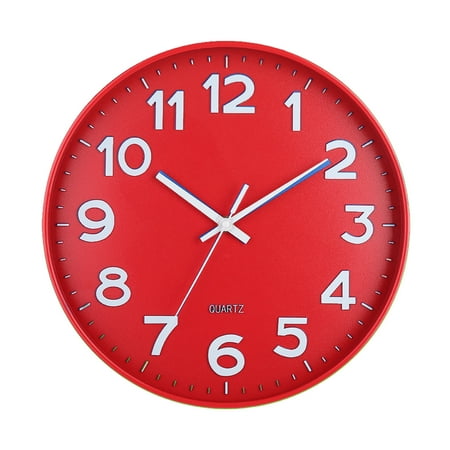 Warkul 12-Inch Wall Clock High-precision Battery Operated Easy-to-Read Silent Non-Ticking Quartz Clock Wall Art Decoration