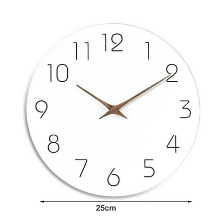 Waroomhouse Silent Wall Clock Silent Sleeping Environment Wall Clock Wall Clock Silent Non-ticking Battery Operated Wooden Hanging Clock for Home Bathroom School