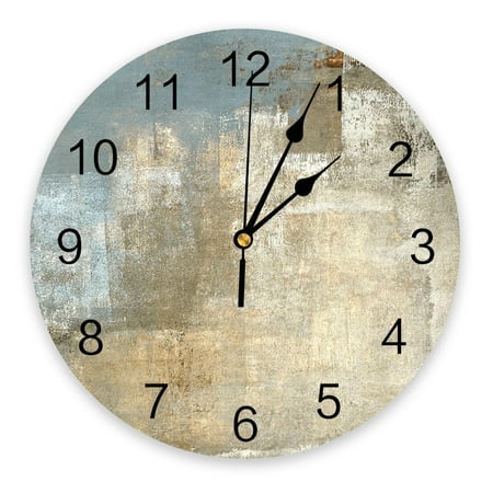 Watch Hanging Silent Bedroom Clocks Wall Round Dinning Kitchen Modern Large Clock Wall Texture Painting Oil Abstract