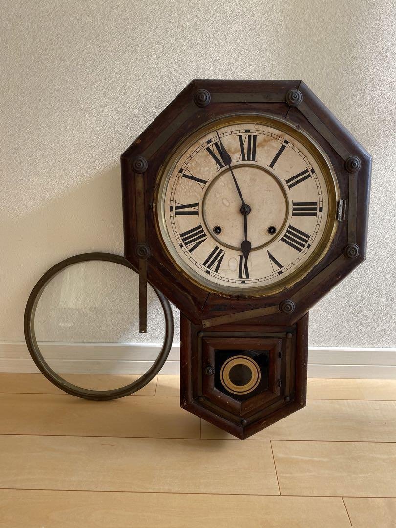 WATERBURY Meiji 7 Wall Clock Retro Rare Antique Vintage
