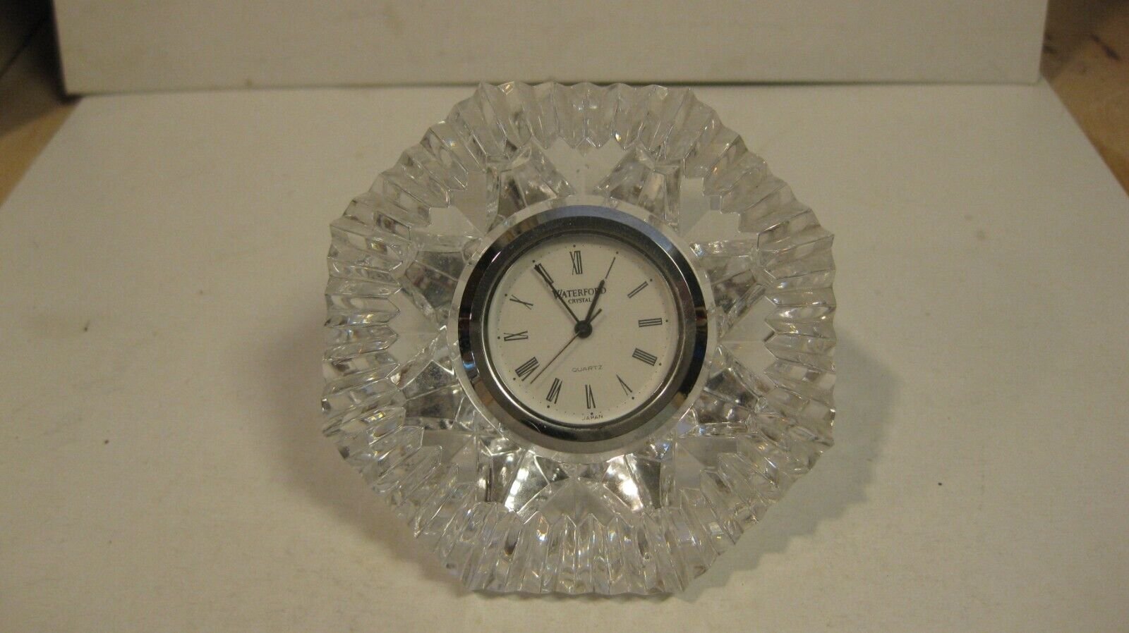 Waterford Crystal Desk Clock Paperweight Diamond Shape
