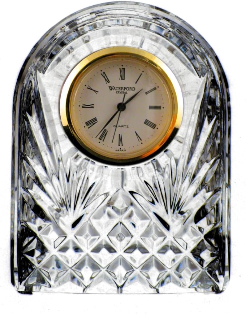 Waterford Crystal Small Gold Rimmed Dome Clock