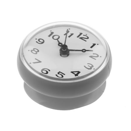 Waterproof Shower Clock Suction Cup bathroom and kitchen Clock Wall/Window Glass/Mirror , Grey