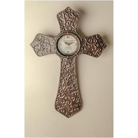 WBTAYB Wall Clock-Antique Bronze Cross (13.5 x 20.5)