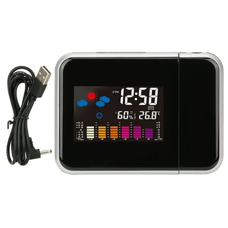 Weather Clock Multifunctional LCD Color Screen Electronic Alarm Clock Projection Weather Clock