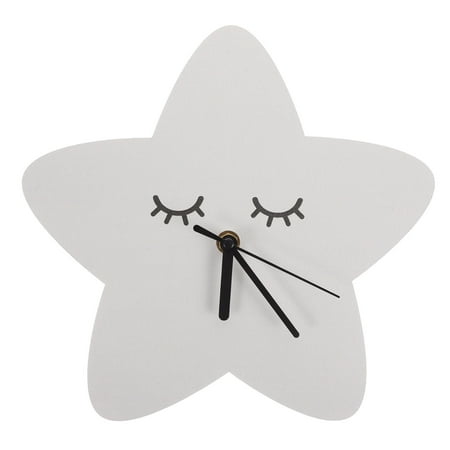 Weis Household Clock Wall Hanging Clock Cute Star Shaped Clock Office Mute Wall Clock