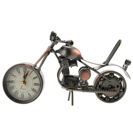 Weis Vintage Clock Adornment Iron Crafts Motorcycle Clock Craft Office Desktop Ornament