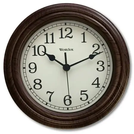 Westclox 10 Woodgrain Finish Distressed Dial Wall Clock