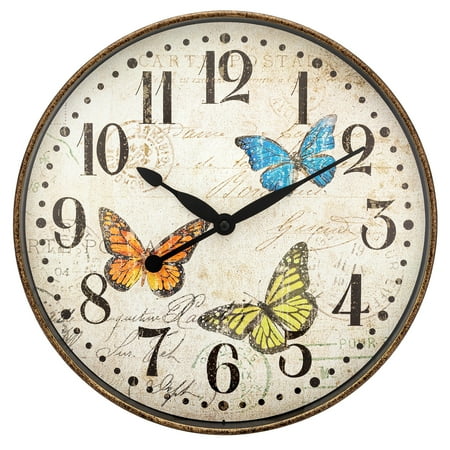 Westclox 12 Round Butterfly Wall Clock