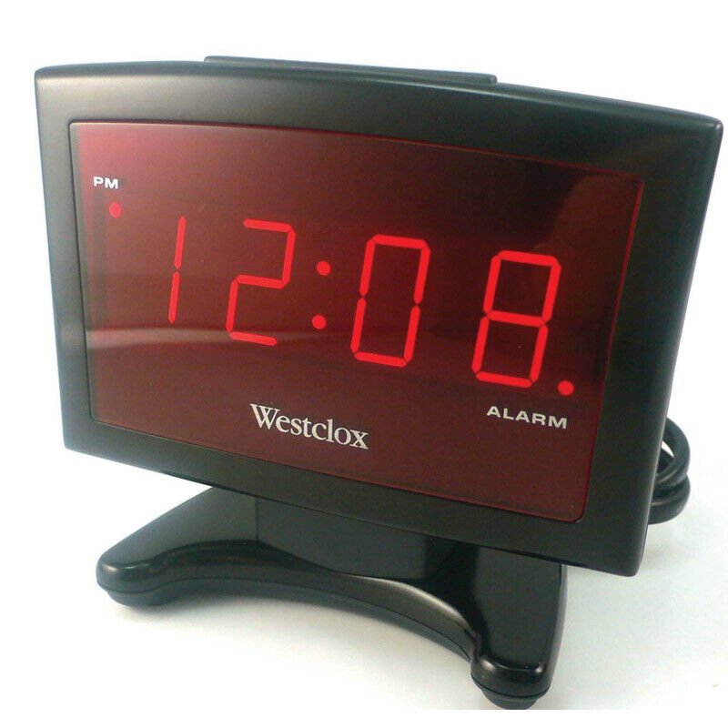Westclox 70014A Black LED Plasma Electric Digital Alarm Clock 3.75 Wx2.25 L in.