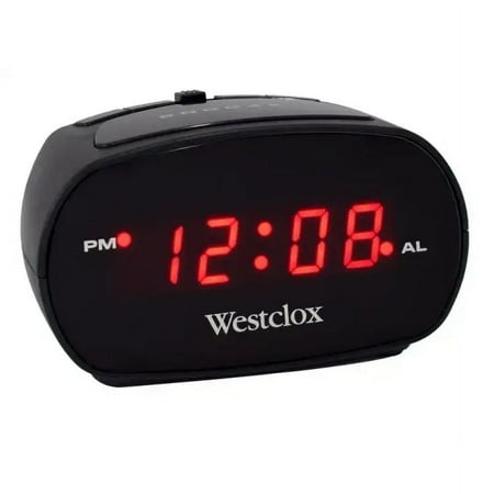 Westclox 71043 6 Inch Black Led Alarm Clock