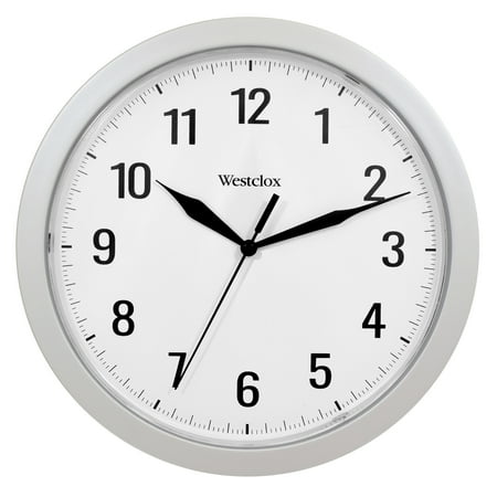 Westclox 9.75 Silver Analog QA Wall Clock with Classic Design and Hidden Storage