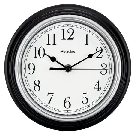 Westclox 9 inch Black Round Simplicity Analog QA Wall Clock