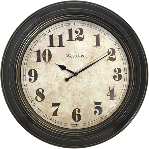 Westclox Classic Large Wall Clock, Brown