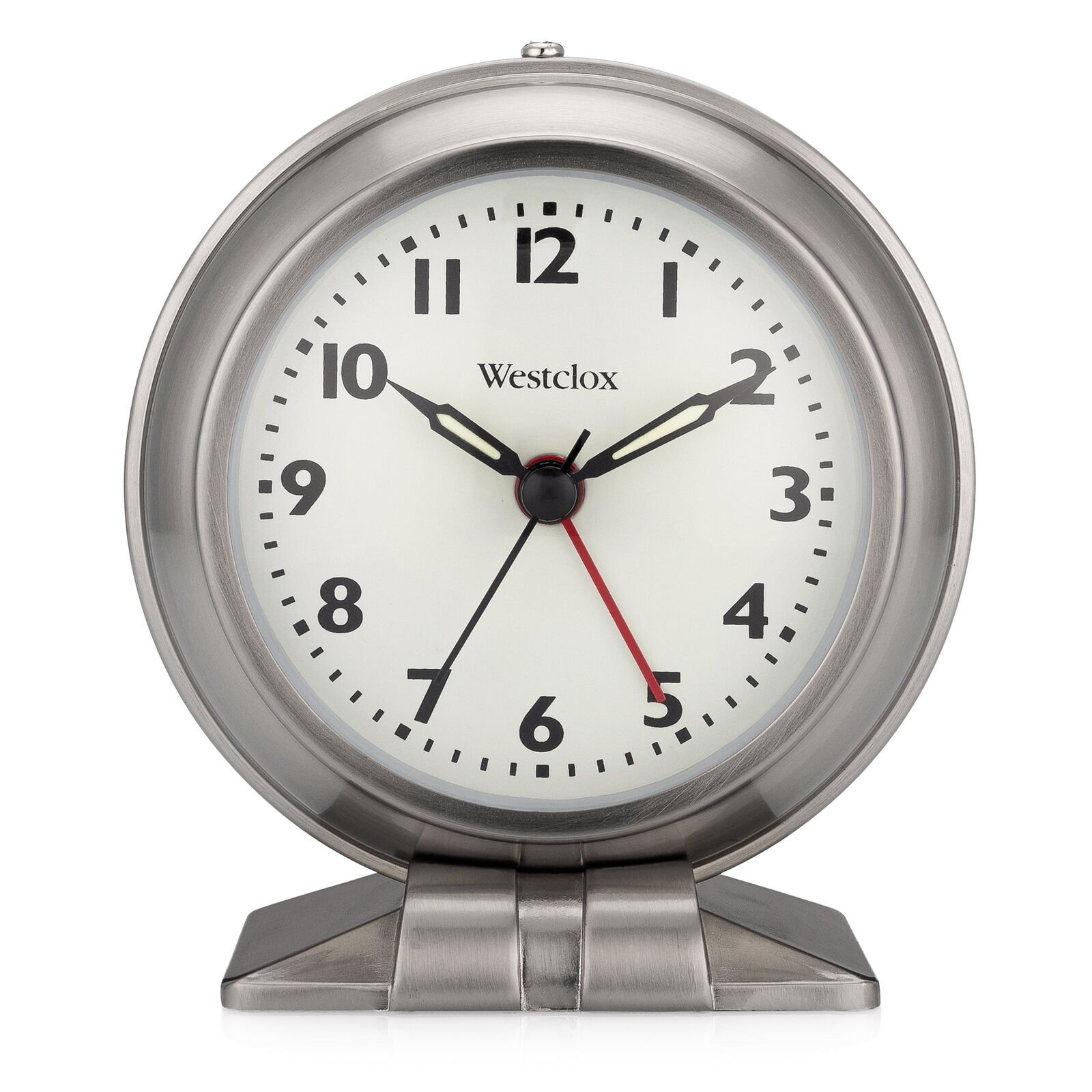Westclox Silver Metal Analog Alarm Clock - Sleek and Elegant, with Precision