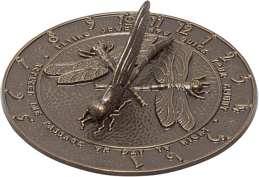 Whitehall Products 691 Dragonfly Sundial, 12x12, French Bronze