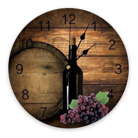 White Wine Barrels Italy Bedroom Wall Clock Large Modern Kitchen Dinning Round Wall Clocks Watches Living Room Watch Home r