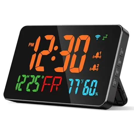 WiFi Digital Wall Clock with Dual Alarm with 7.48 Large LED Screen App Control