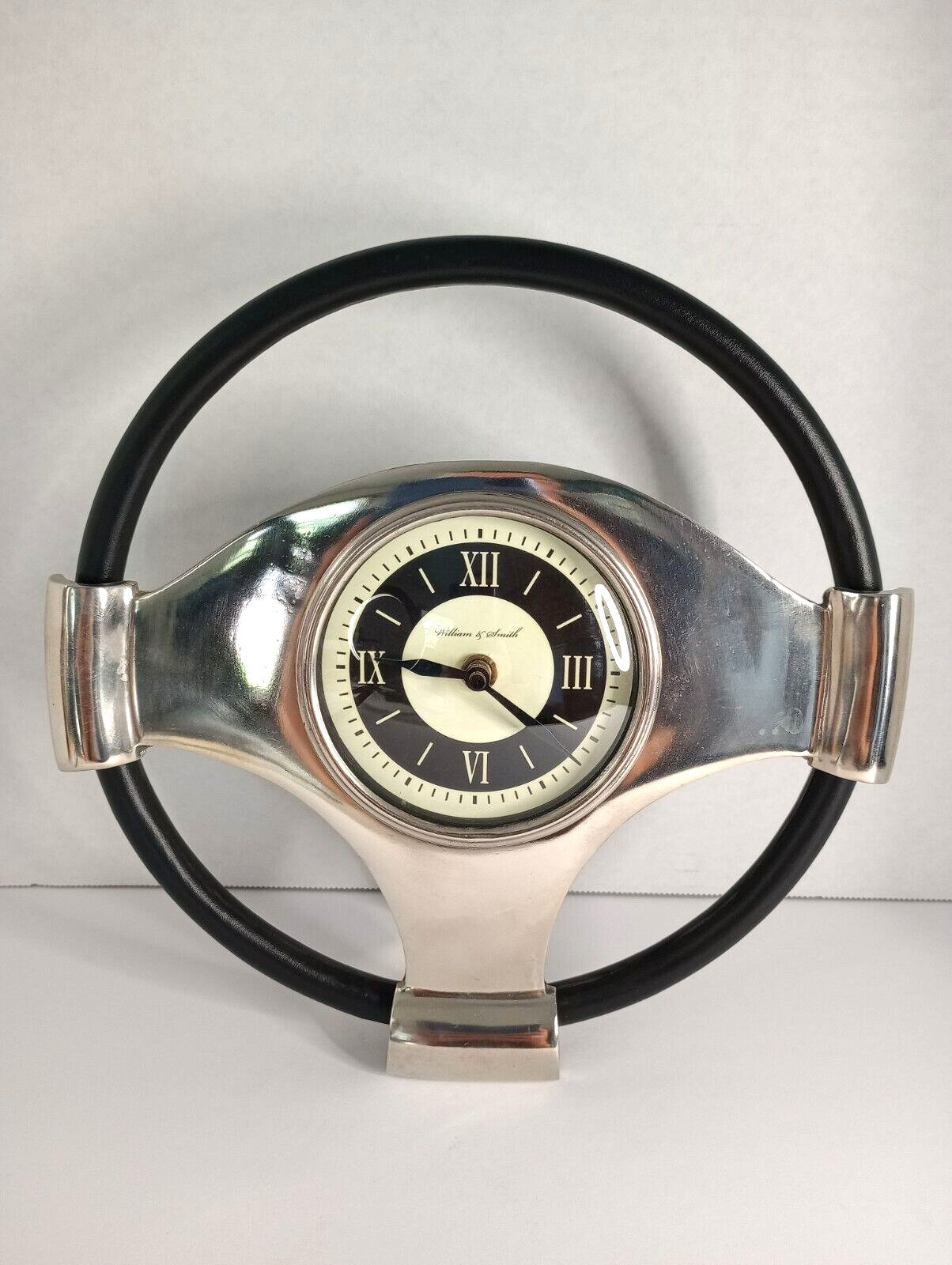 WILLIAM & SMITH STEERING WHEEL CLOCK - desk mantel shelf battery operated