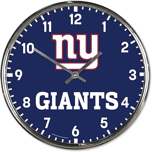 WinCraft New York Giants Chrome Wall Clock