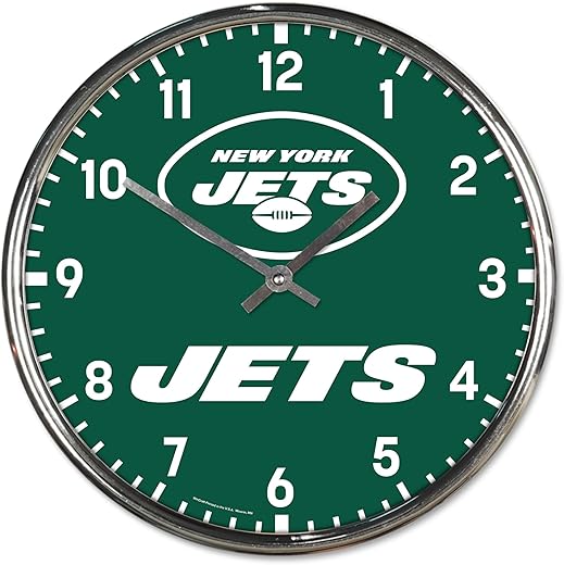 WinCraft New York Jets Chrome Wall Clock