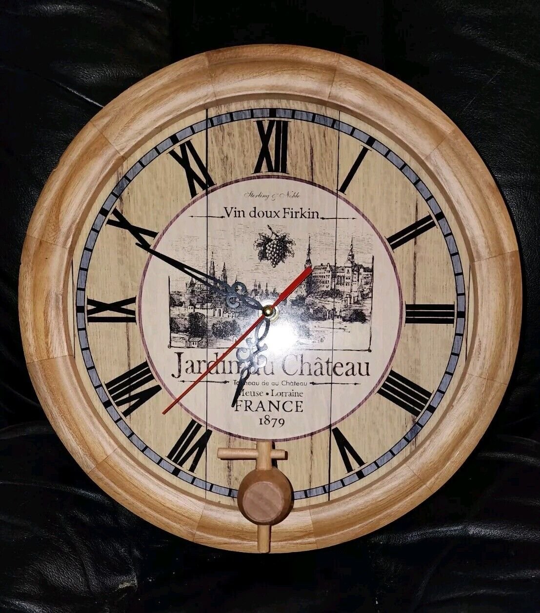 Wine Barrel French Vineyard Wall Clock With Spigot